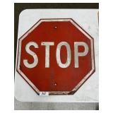 ANTIQUE Embossed Metal 'STOP SIGN'  24' x 24'