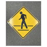 Vintage Aluminum 'Ped. Crossing Sign' 30x30