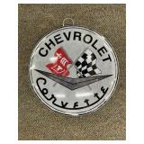 Metal Button Style Chevrolet Corvette Sign