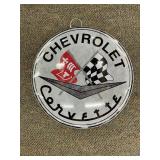 Metal Button Style Chevrolet Corvette Sign