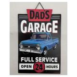 Small Metal Hanging 'Dad's Garage' Sign