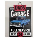 Small Metal Hanging 'Dad's Garage' Sign