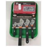 Tray Lot: 40pc Socket Set,  4pc Adj. Wrench Set