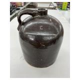 Antique Stoneware Jug 12' Marked 'E'