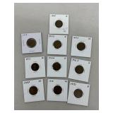 Lot of (10) Old Wheat Cents