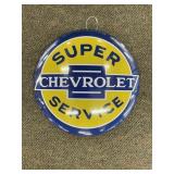 Metal Button Style Chevrolet Sign