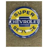 Metal Button Style Chevrolet Sign