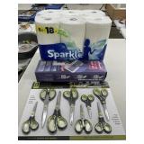 Sparkle Paper Towel, Scissors Set, Mop Kit