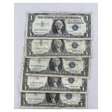 Lot of (5) Old Silver Paper Notes