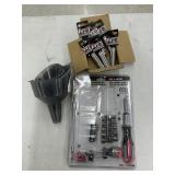 Tray Lot: Driver Bit Set/Funnels/ 9/16 Sockets