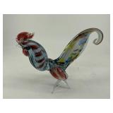 Vintage Murano Style Blown Glass Rooster 10'