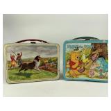 Winnie the Pooh & Lassie Vintage Metal Lunchbox