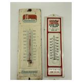 Lot of (2) Vintage Metal Thermometers CANTRIL IA