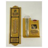 Lot of 2 Vintage Iowa Thermometer & Rain Gauge