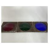 Lot of (3) Antique Glass Signal Light Lens