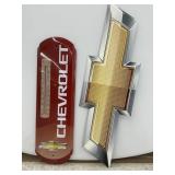 Metal Chevrolet Bowtie & Chevrolet Thermometer