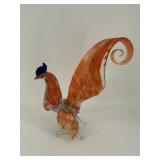 Vintage Murano Style Blown Glass Rooster 10'