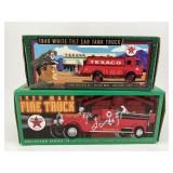 Lot of (2) Texaco Fire Truck Bank & Oil Truck