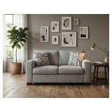 Upholstered Love Seat w/ Pillows