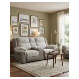 Reclining Loveseat w/ Console in 2-Tone Toffee