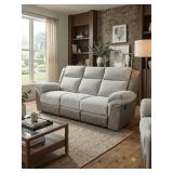 Reclining 3-Seat Reclining Sofa in 2-Tone Toffee