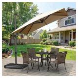 8' X 8' Adjustable Cantilever Patio Umbrella Tan
