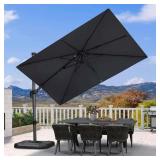 6' X 10' Adjustable Cantilever Patio Umbrella Grey
