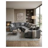 6-Seat Sectional Sofa w/ Chaise and Pillows