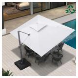 PURPLE LEAF 9x12 Cantilever Umbrella *WHITE