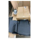 Pallet of Auto Floor Mats, Compressor, etc.