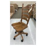 Solid Wood Adjustable Rolling Office Chair