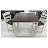 3- Piece Counter Height Dining Set - Wood/White