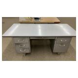 5-Drawer Metal Secretary's Desk