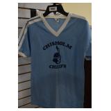 Vtg Blue Chisholm Chiefs V-neck T-shirt