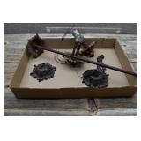 Vintage Decorative Cast Iron Light Fixture Pieces