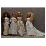 Mattel Barbie Lot of 4 - White Gowns