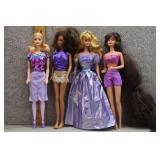 Mattel Barbie Lot of 4 - Purple Outfits