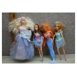 Barbie Doll Lot of 4 - Mermaid, Fairies & Swanlake