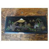 Vtg Japanese Music Jewelry Box, Red Velvet Lined