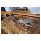 2 Vintage Metal Airplanes