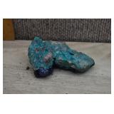 Azurite and Chrysocolla on Matrix
