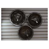 Set of 3 16' 1960's Chevrolet Hubcaps