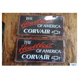 2 'The Heartbeat of America' Corvair Front Plates