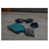 Azurite and Chrysocolla Fragments