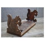 Vtg Hand-carved Wooden Expandable Book Rack