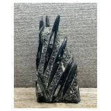 12' Heavy Black Orthoceras Fossil Stone Sculpture