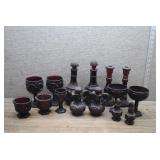 Ruby Red Glassware, Avon 1876 Cape Cod Collection