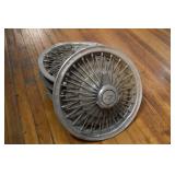 4 1965-69 Chevrolet Wire Spoke Hubcaps, Damaged