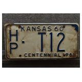 1960 Vtg Kansas Centennial License Plate