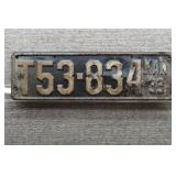 1933 Vtg Kansas License Plate